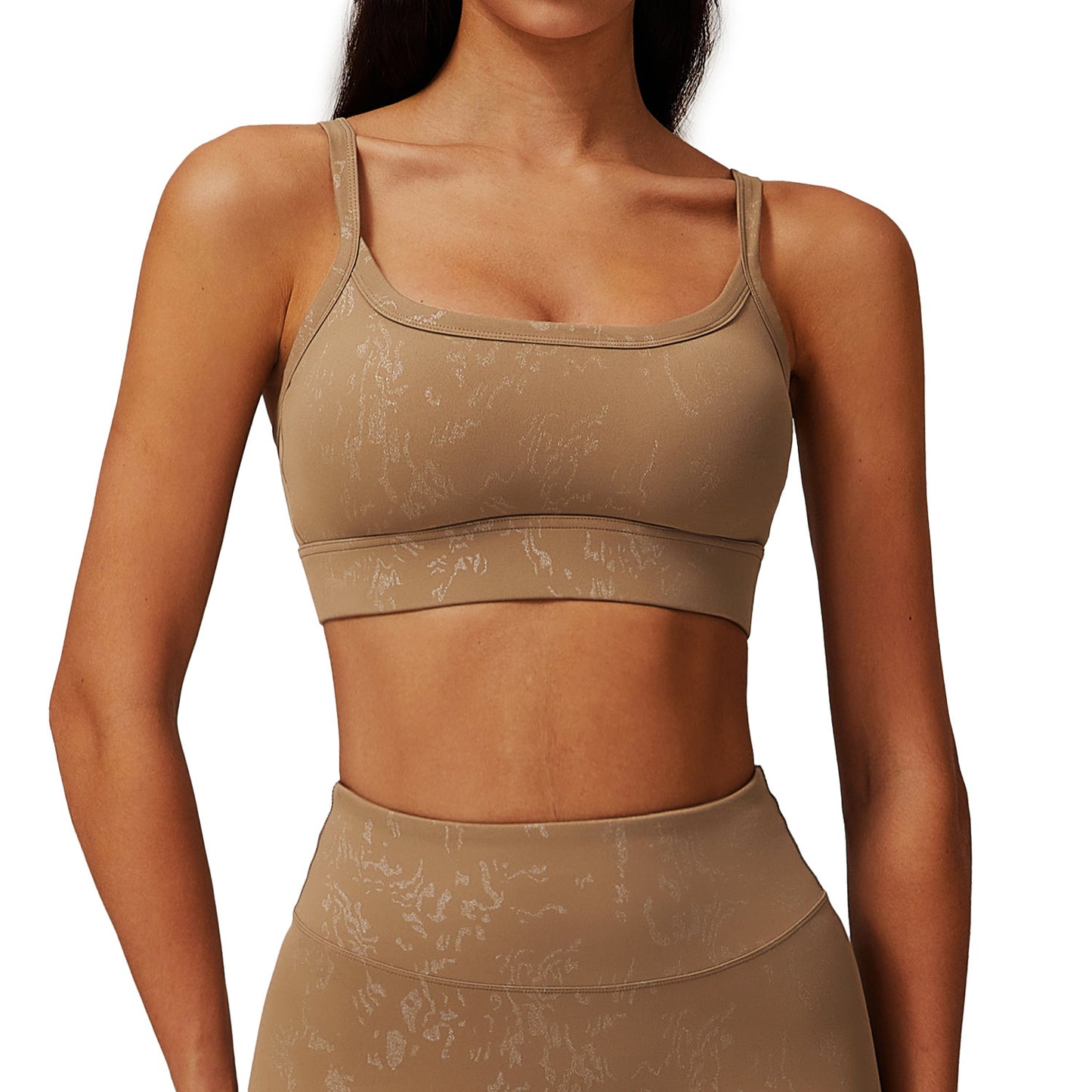 Bronzing Beauty Back Sports Bra – Full Cup Nude Feel Running & Workout Underwear