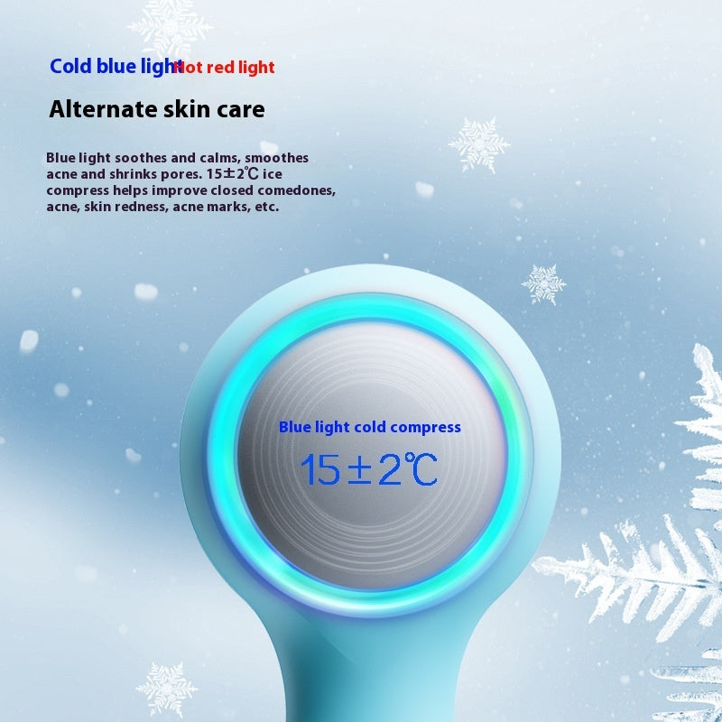 Hot & Cold Facial Cleanser – Red & Blue Light Therapy Electric Face Cleaning Device