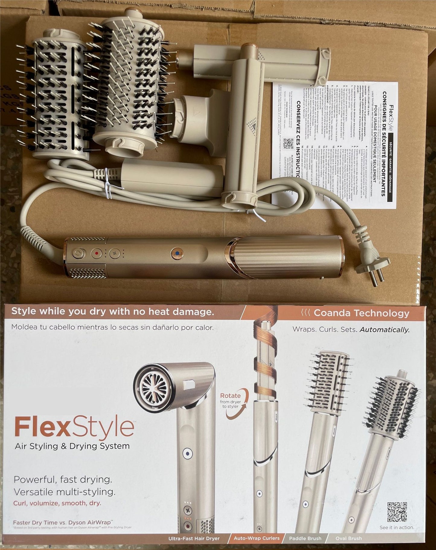 Multifunctional Hair Curler & 90° Rotation Electric Hair Dryer | Negative Ion Blow Dryer with 3 Speed Gears