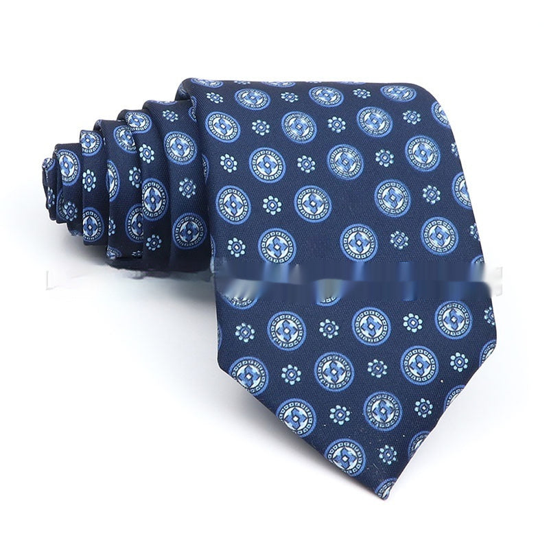 Business Polyester Men’s Printed Tie – Formal Workplace Necktie for Office & Events
