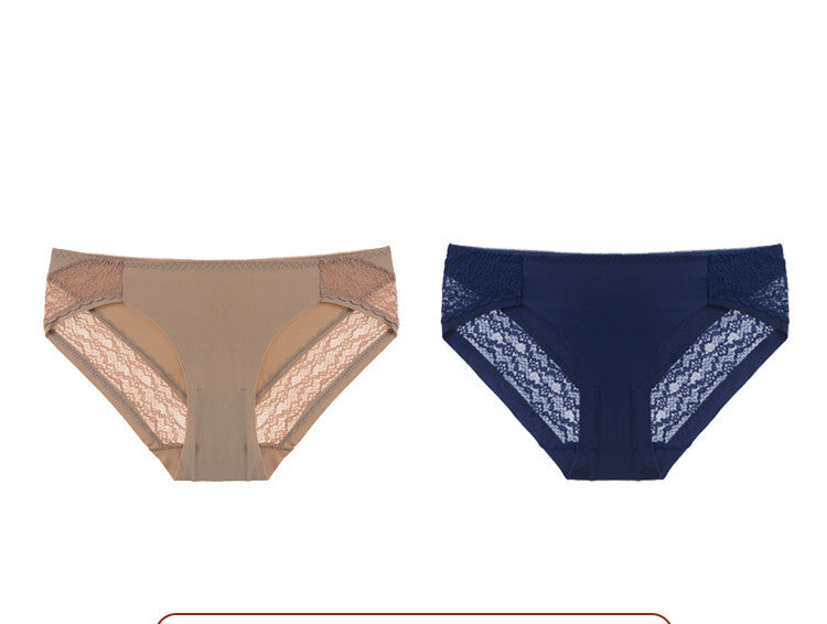 One-Piece Ice Silk & Lace Low-Waist Women’s Underwear – Sexy, Breathable & Comfortable Panties