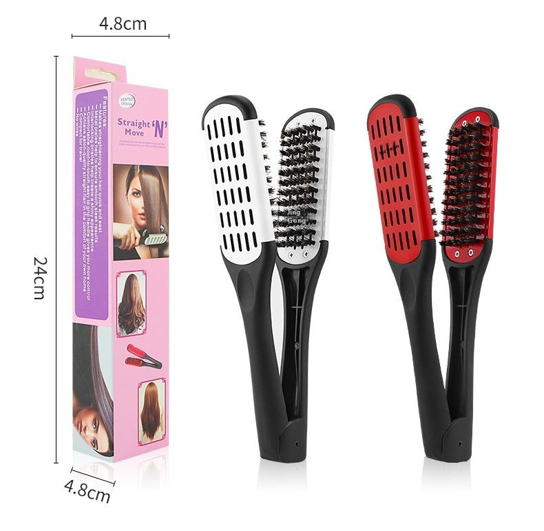 Hairdressing Clamp Comb V-Shaped Bristle Styling Straightener – Professional Salon Hair Styling Tool