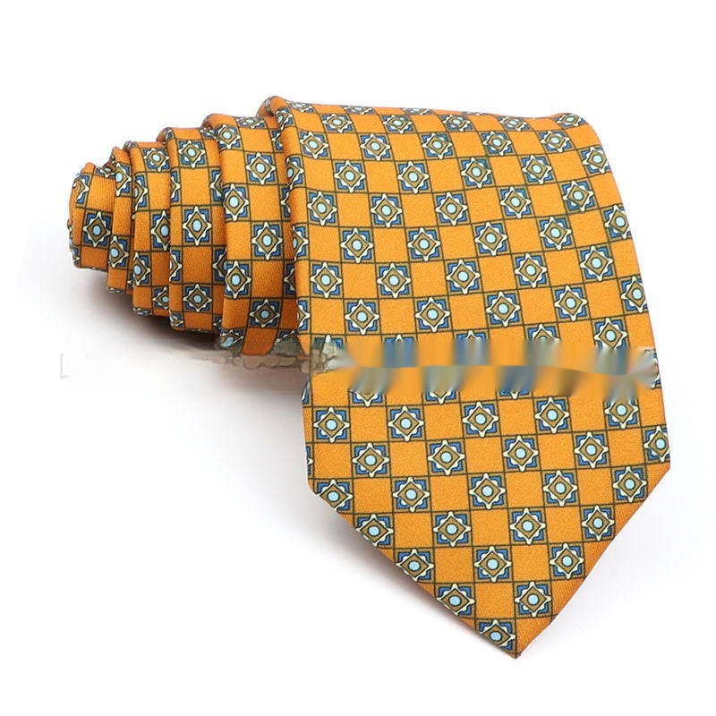 Business Polyester Men’s Printed Tie – Formal Workplace Necktie for Office & Events