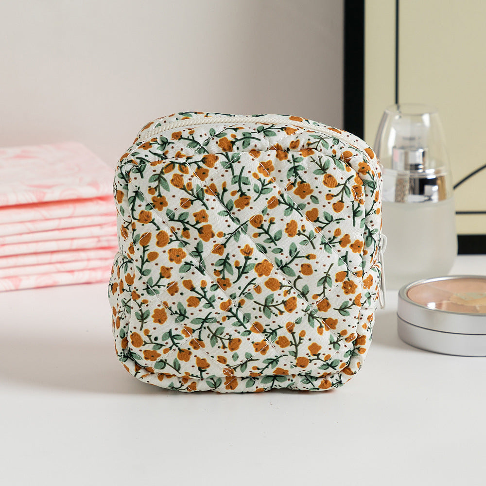 Cute Change Women’s Key Storage Bag – Small Floral Polyester Wallet for Keys & Coins