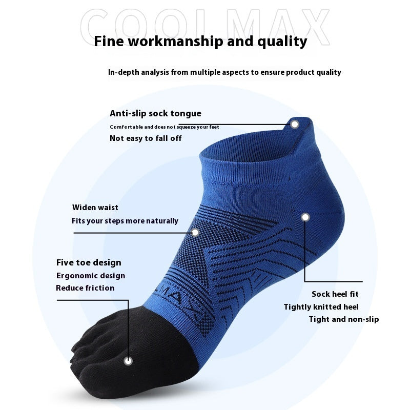 Men’s Sports Marathon Toe Socks – CoolMax Quick-Dry Breathable Running Socks