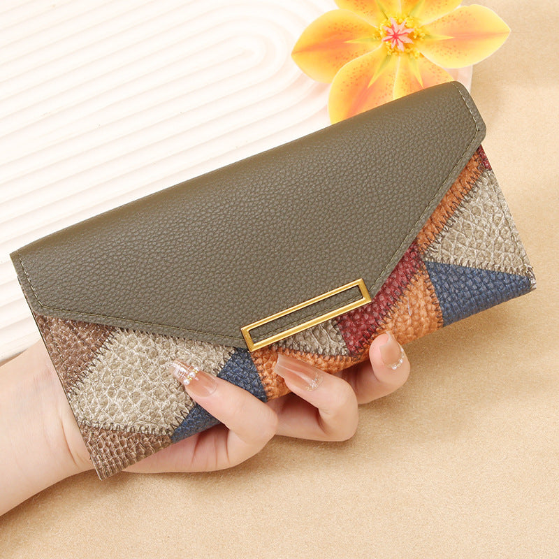Multi-Functional Retro Buckle Thin Coin Purse – Korean Style Long Wallet for Women