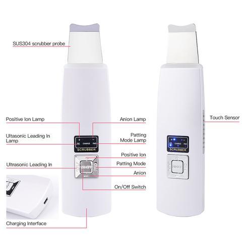 Ultrasonic Skin Scrubber 394 | Face Cleanser, Blackhead & Acne Removal, Peeling & Facial Spa Vibration Massager