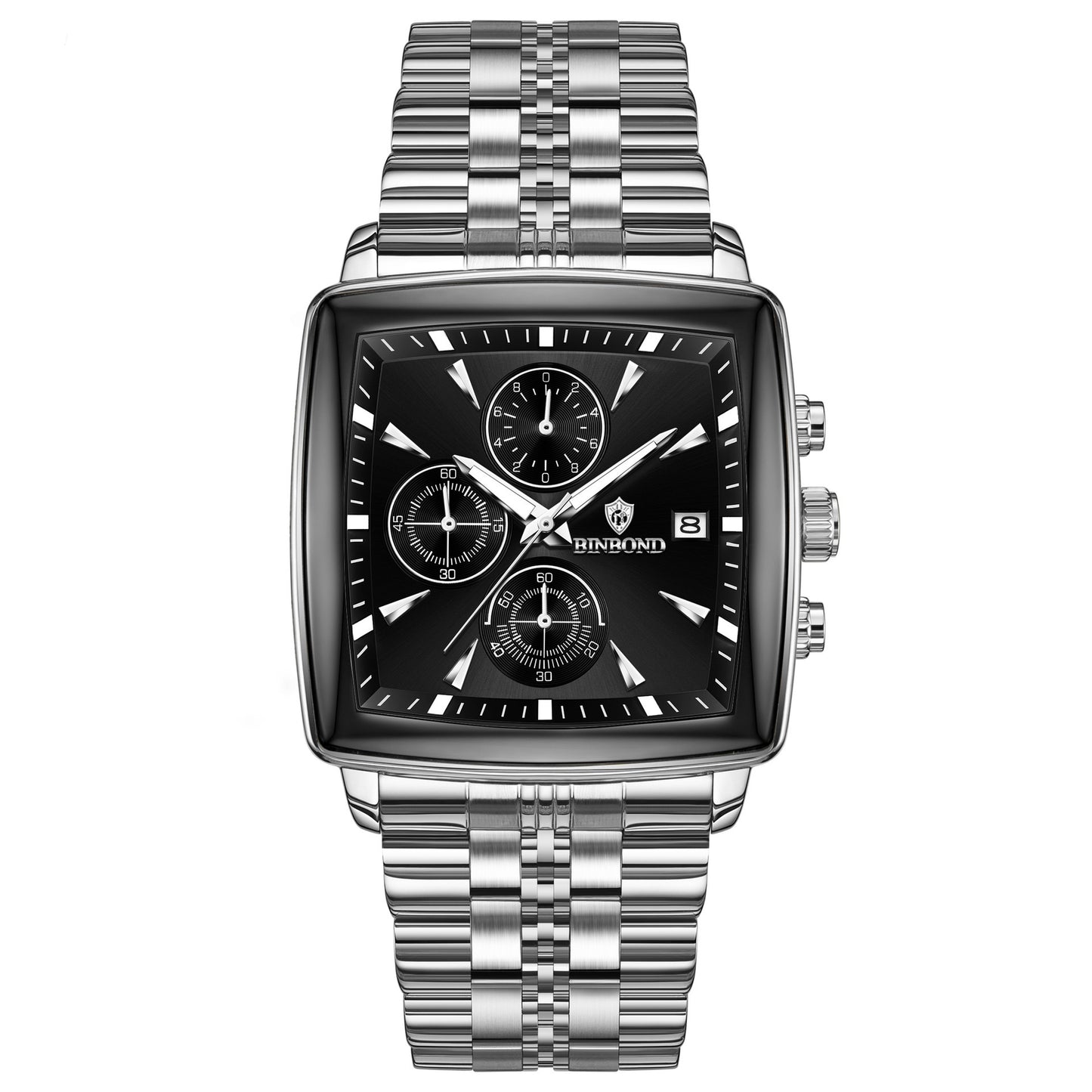 Men’s Multi-functional Quartz Watch – Luminous, Waterproof, Stainless Steel Business Wristwatch
