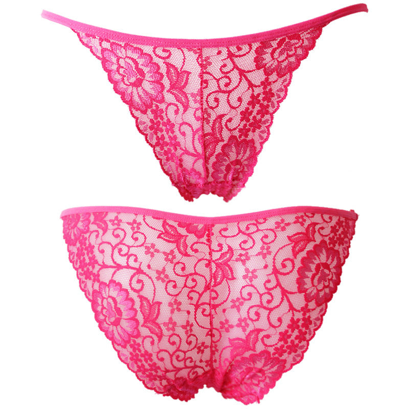Sexy Lace Women’s Underwear Briefs – Low Waist Floral Jacquard Panties