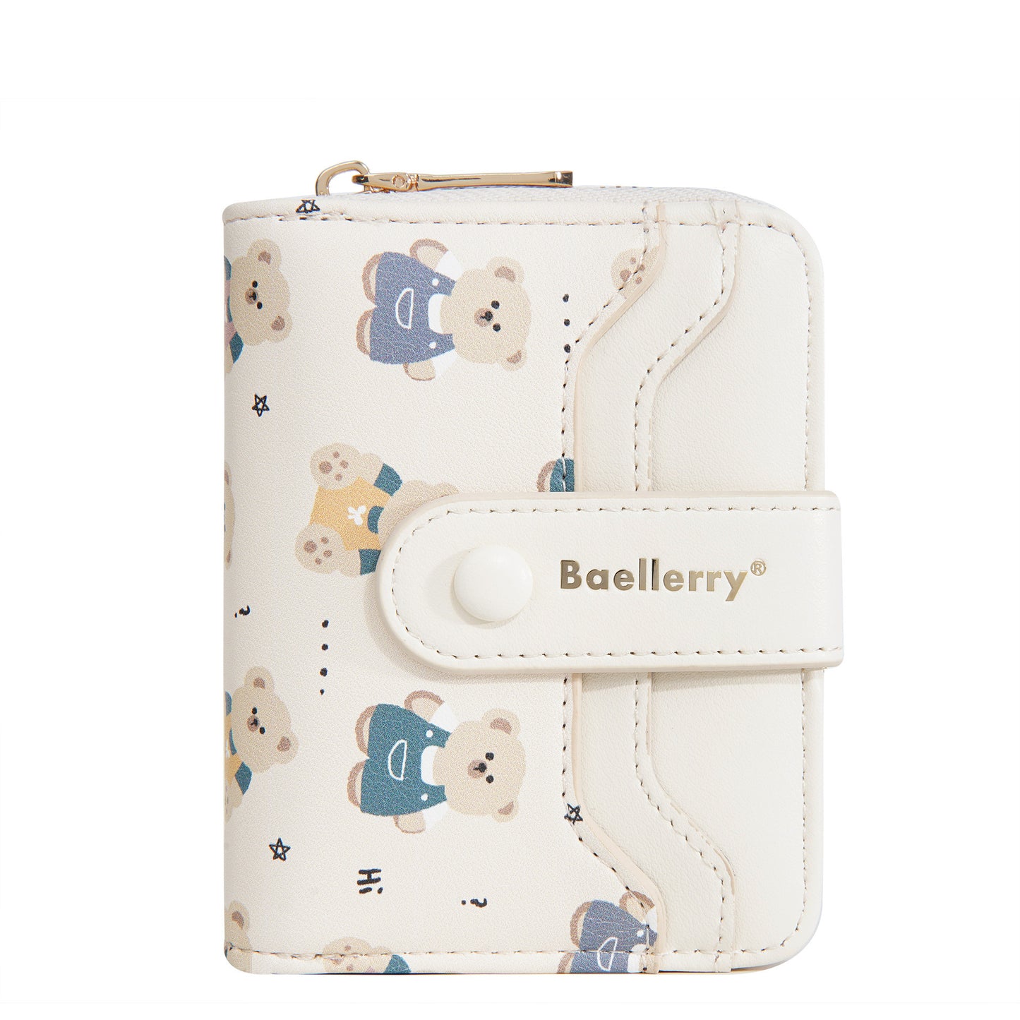 Short Women’s Wallet – Cute Little Bear Cartoon Printed PU Leather Coin Purse
