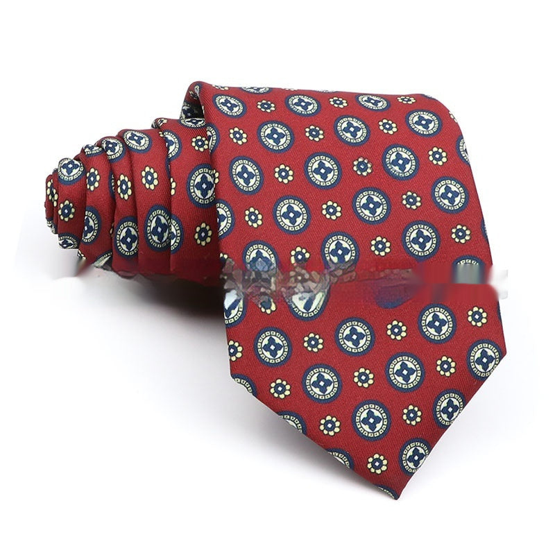 Business Polyester Men’s Printed Tie – Formal Workplace Necktie for Office & Events