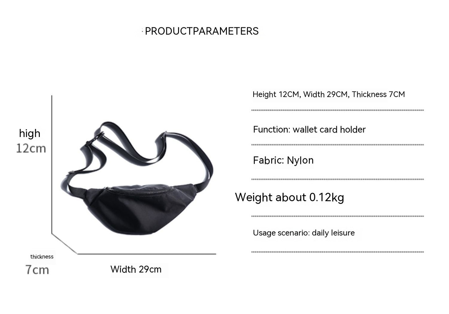 Men’s Trendy Nylon Crossbody Shoulder Bag – Street Style Small Travel Sling