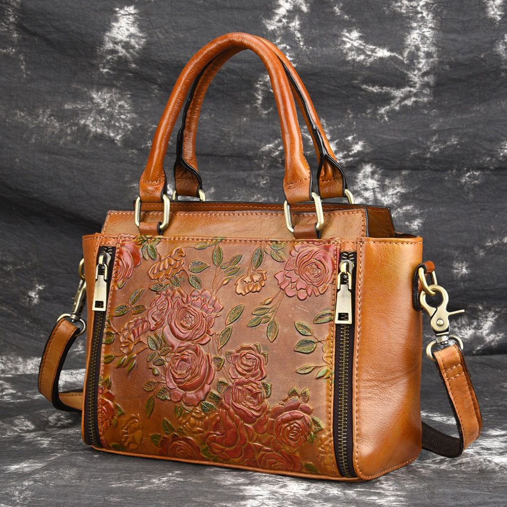 Women’s Genuine Leather Tote Crossbody Handbag – High Quality Top Handle Messenger Shoulder Bag