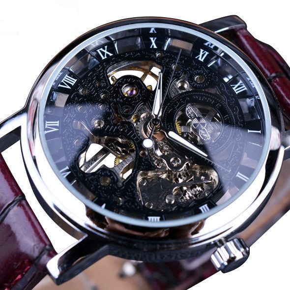 Men’s Mechanical Watch – Luxury Automatic Classic Timepiece with Leather Strap