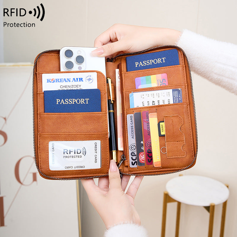 Fashion Versatile Passport Wallet – Waterproof Anti-theft Travel Document Holder