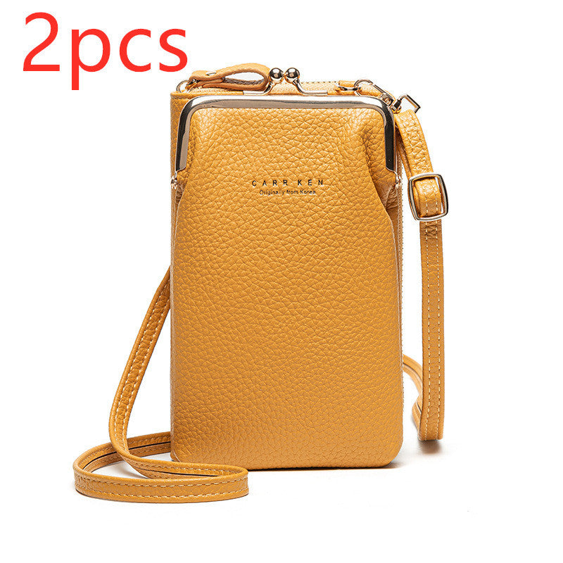 Fashion Lychee Pattern PU Leather Women’s Shoulder Bag – Korean Style Crossbody Handbag