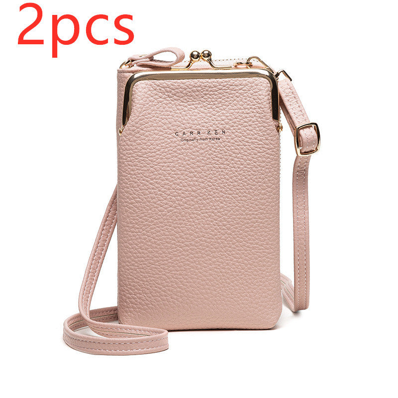 Fashion Lychee Pattern PU Leather Women’s Shoulder Bag – Korean Style Crossbody Handbag