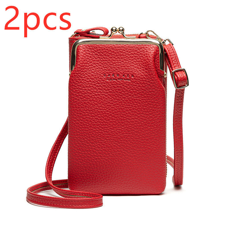 Fashion Lychee Pattern PU Leather Women’s Shoulder Bag – Korean Style Crossbody Handbag