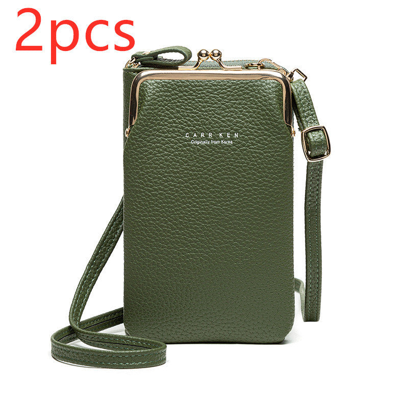 Fashion Lychee Pattern PU Leather Women’s Shoulder Bag – Korean Style Crossbody Handbag