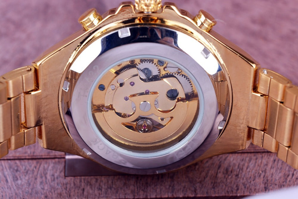 Personalized All-Steel Hollow Automatic Mechanical Watch for Men – Luxury Fashion Skeleton Design