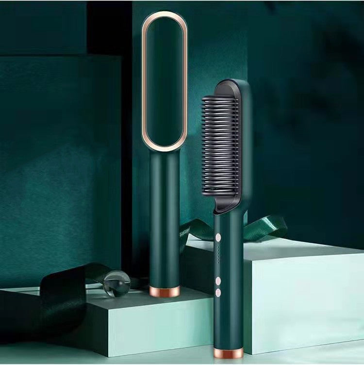2-In-1 Hair Straightener Hot Comb – Negative Ion Curling Tong & Dual-Purpose Electric Hair Brush