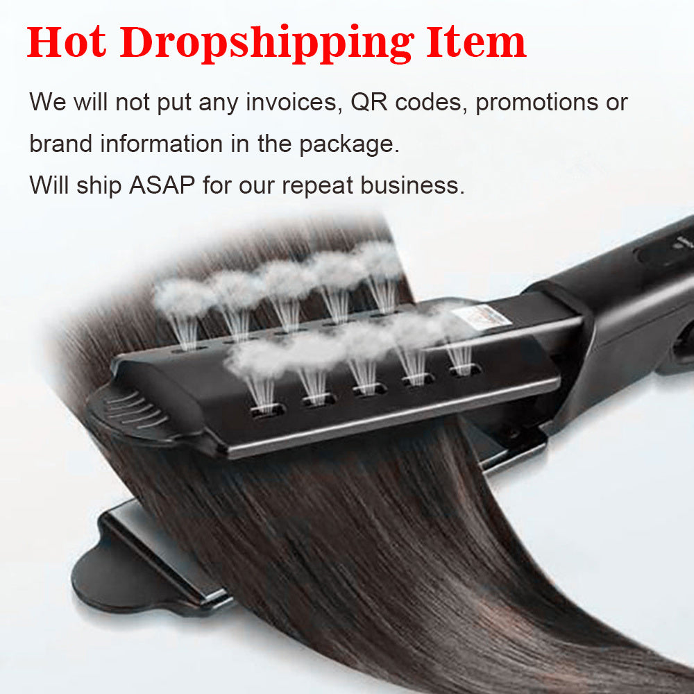 U.S. Standard Steam Hair Straightener – Non-injury Flat Iron Splint for Wet & Dry Hair