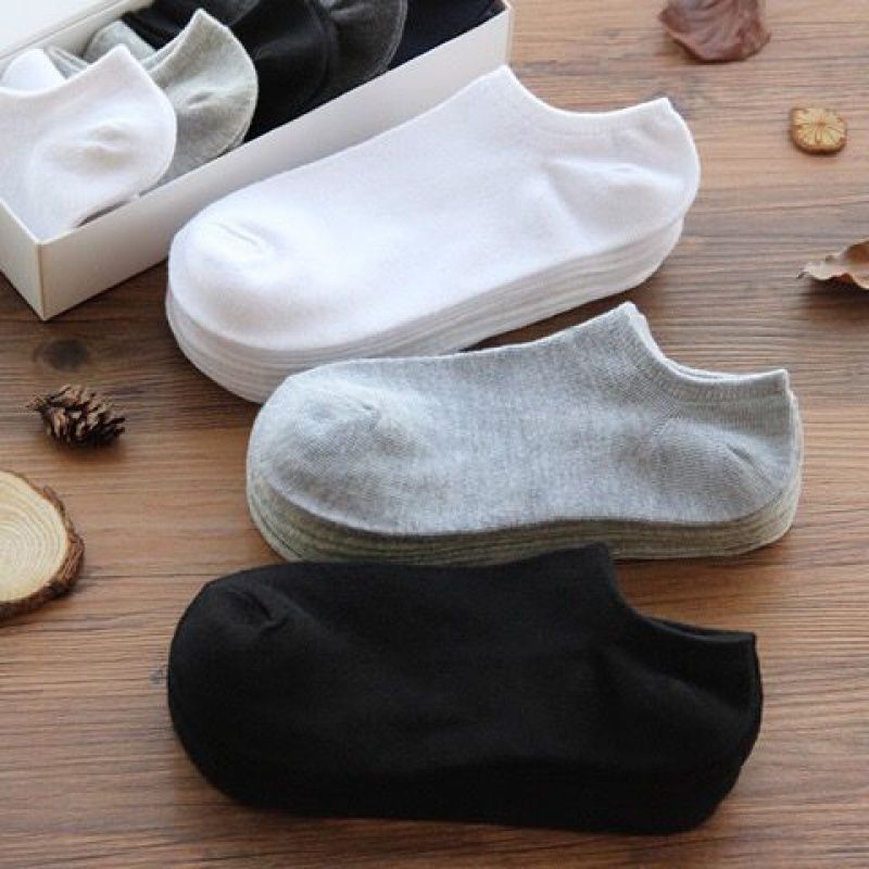 Korean Style Men’s Socks – Solid Color Casual Summer Socks (Size 35-43)