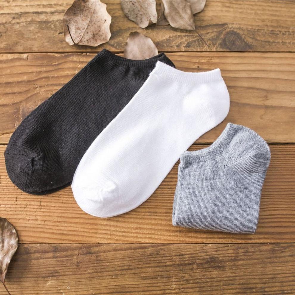 Korean Style Men’s Socks – Solid Color Casual Summer Socks (Size 35-43)