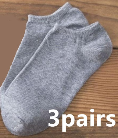 Korean Style Men’s Socks – Solid Color Casual Summer Socks (Size 35-43)