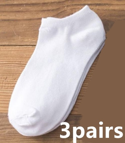 Korean Style Men’s Socks – Solid Color Casual Summer Socks (Size 35-43)