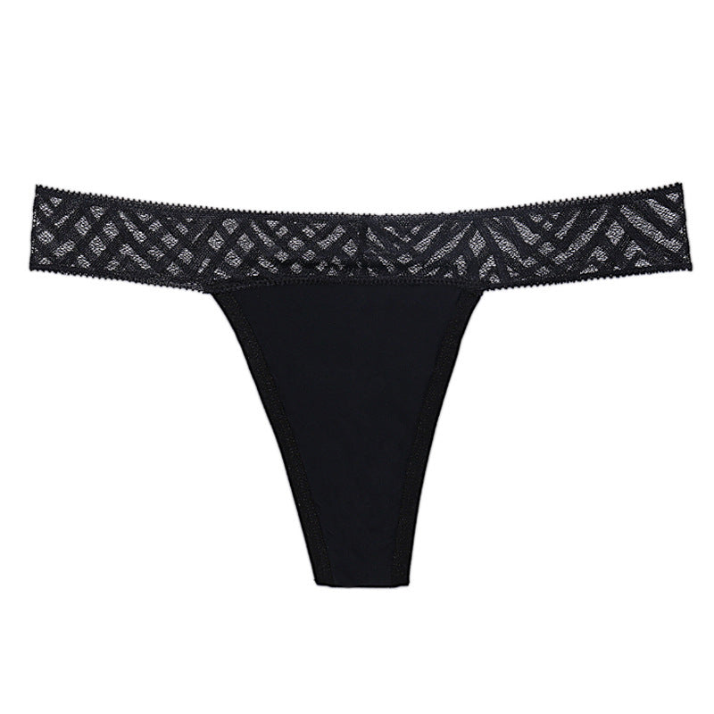 Women’s Cotton Lace Seamless Thong – Sexy G-String Tanga Panties Plus Size