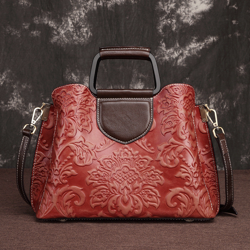 Genuine Leather Handbag – Women’s Fashion Messenger Cowhide Doctor Bag