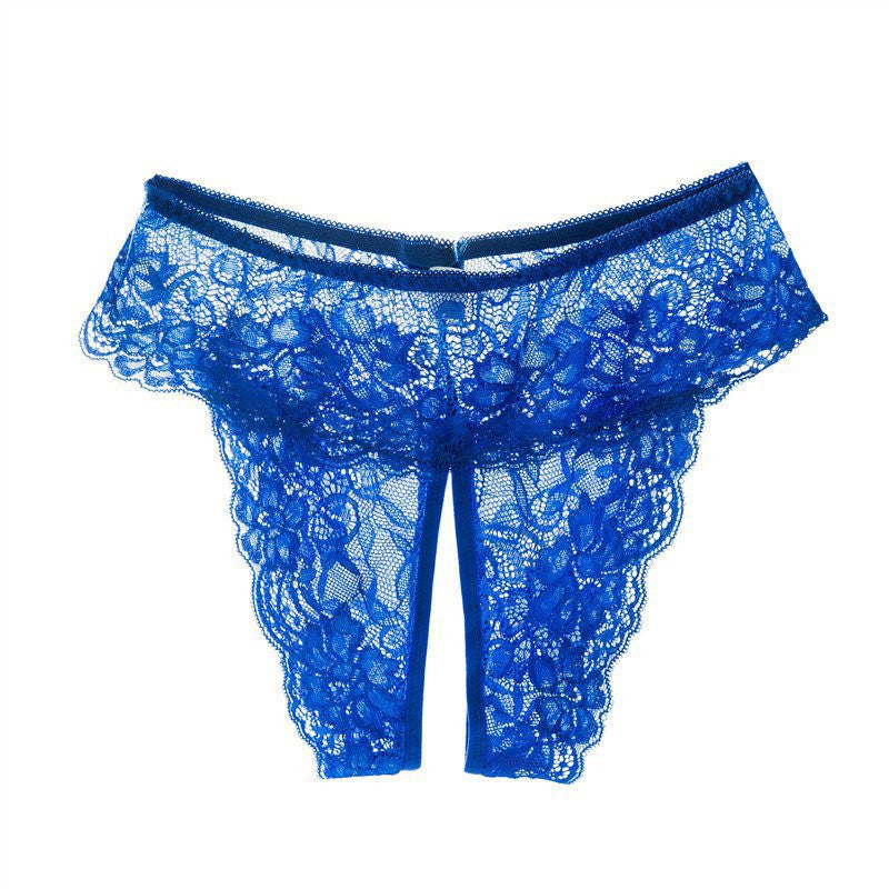 Q Fun Women’s Sexy Lace Open-Crotch Thong – Low-Waist Flirty Lingerie Plus Size