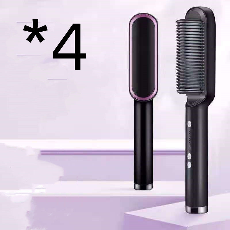 2-In-1 Hair Straightener Hot Comb – Negative Ion Curling Tong & Dual-Purpose Electric Hair Brush