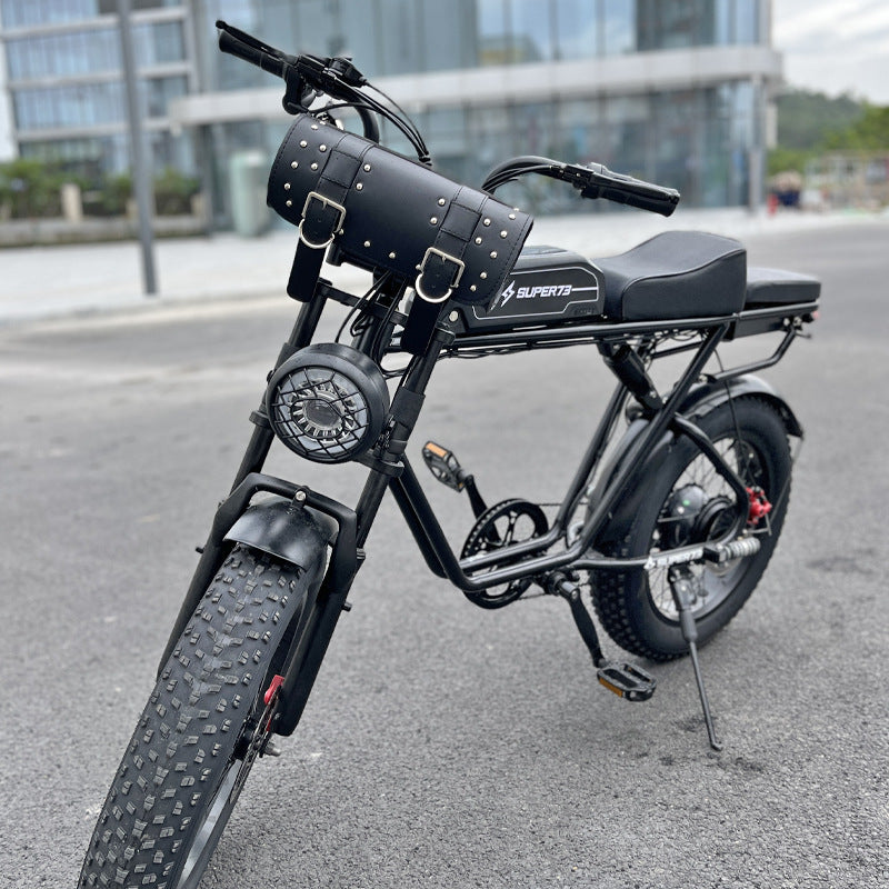 Retro Motorcycle Bicycle Pannier Bag – Waterproof Leather Saddle Bag with Vintage Design