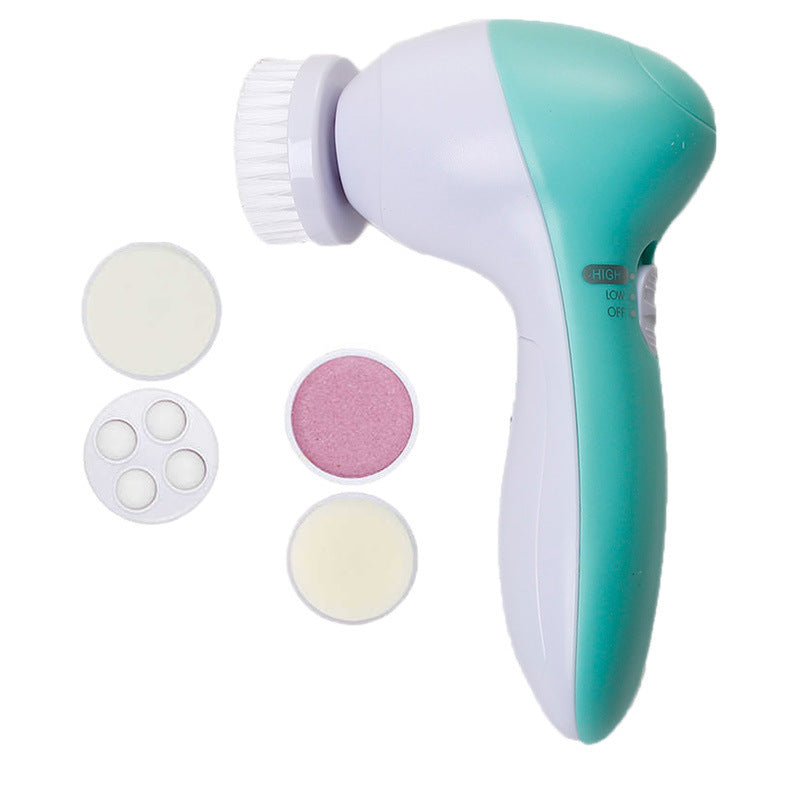 5-in-1 Electric Facial Cleansing Brush – Deep Cleaning, Exfoliation & Face Massager Beauty Instrument