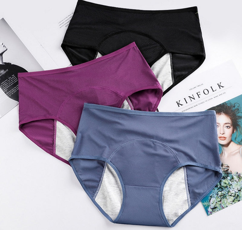 5PCS Women’s Menstrual Underwear – Leak-Proof Absorbent Period Panties, Nylon Comfort Mid-Rise