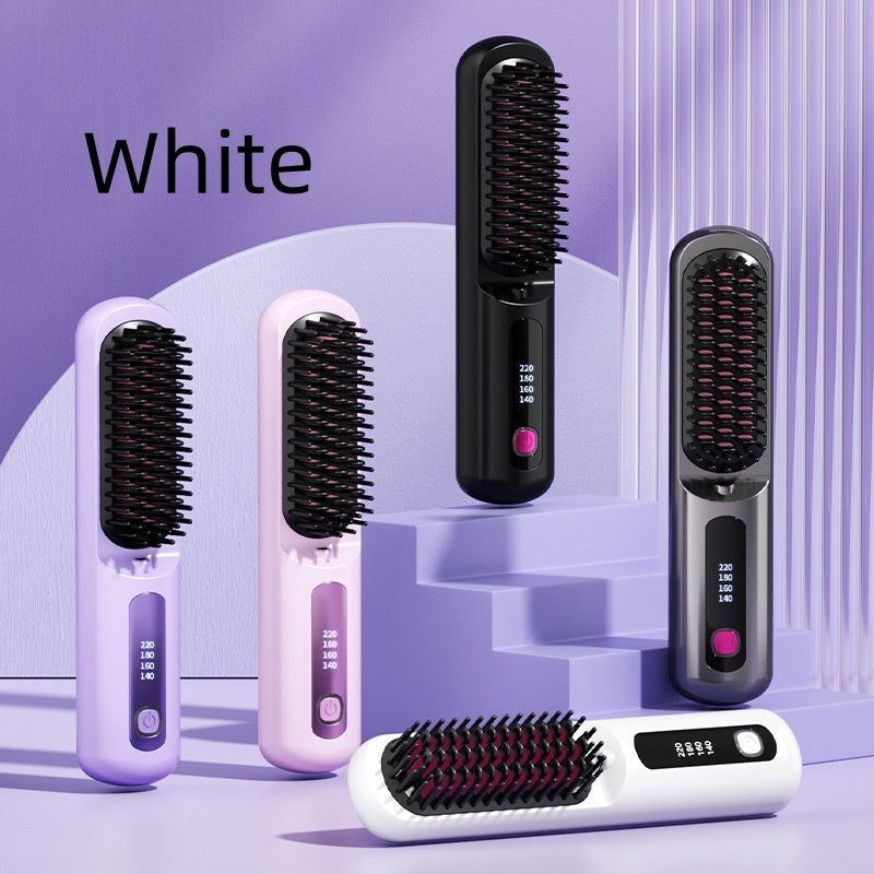 Wireless Anion Portable Straight Comb – Safe Hair Straightener Brush with USB Charging