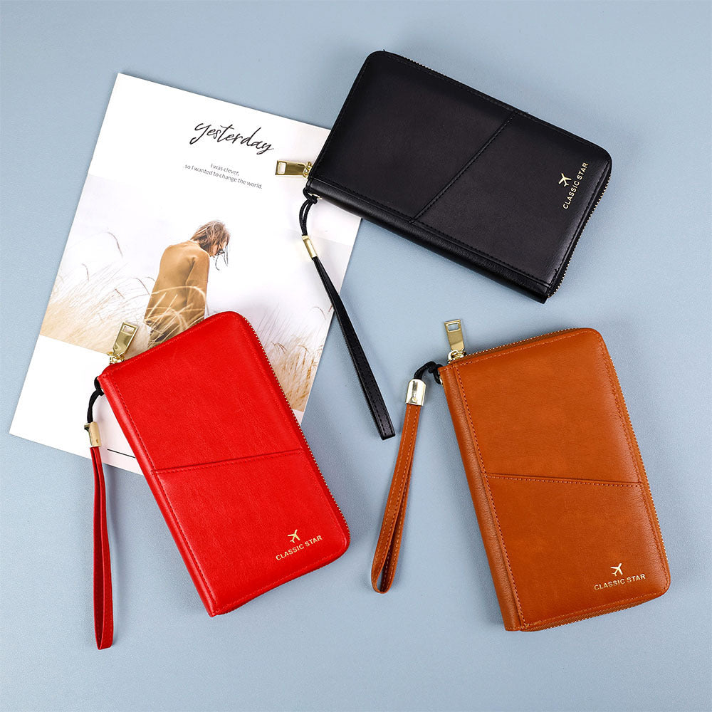 RFID Passport Holder Wallet – Genuine Leather Travel Wallet for Men & Women