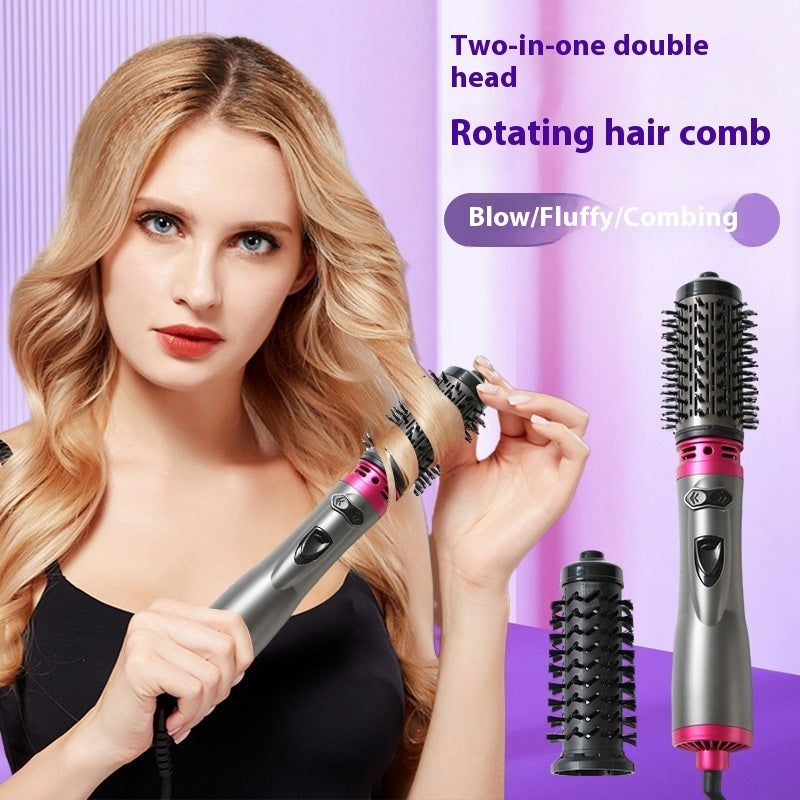 Electric Rotating Hair Curling Comb 2-in-1 Straightener & Curler with Constant Temperature