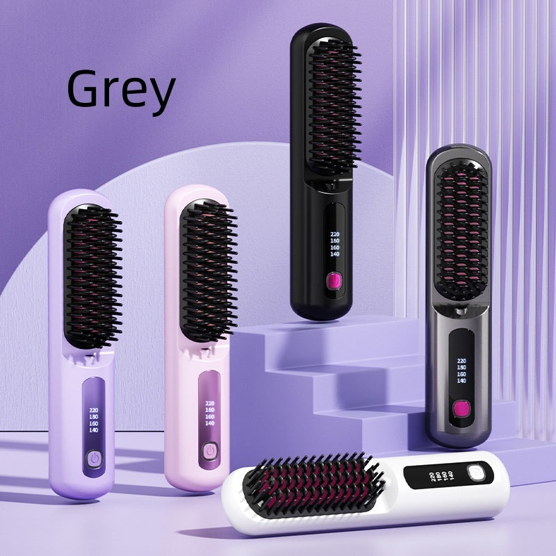 Wireless Anion Portable Straight Comb – Safe Hair Straightener Brush with USB Charging