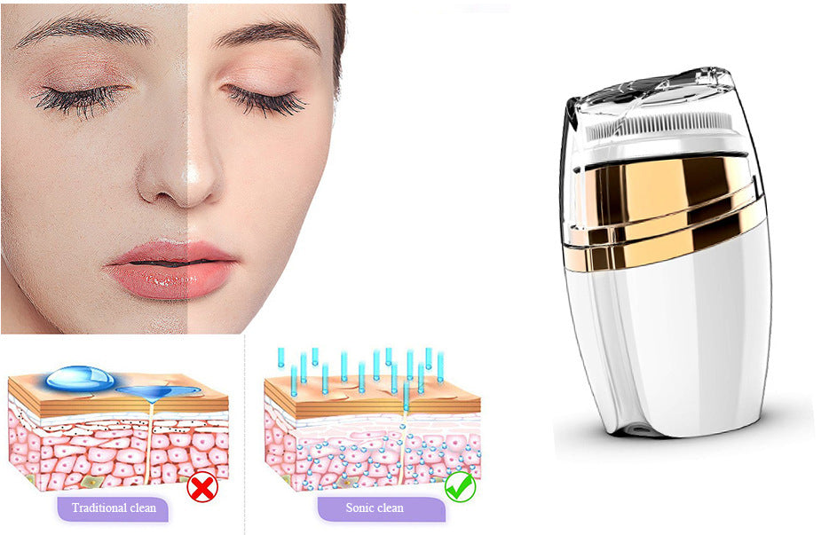 Silicone Facial Cleansing Brush – Electric Skin Cleanser with 2 Brush Heads & USB Charging
