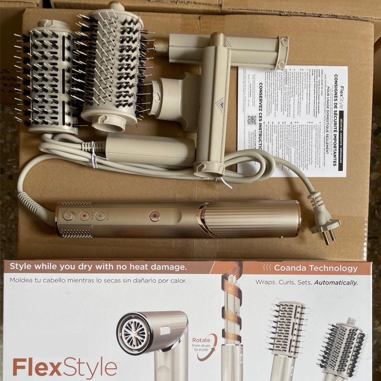Multifunctional Hair Curler & 90° Rotation Electric Hair Dryer | Negative Ion Blow Dryer with 3 Speed Gears
