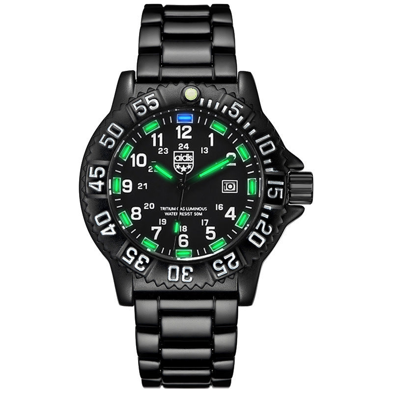Men’s Military Quartz Watch – Waterproof 50M Sports Wristwatch with Alarm & Luminous Display