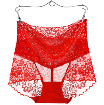 Women’s High-Waist Lace Cotton Briefs – Abdomen Control & Butt Lifting Underwear