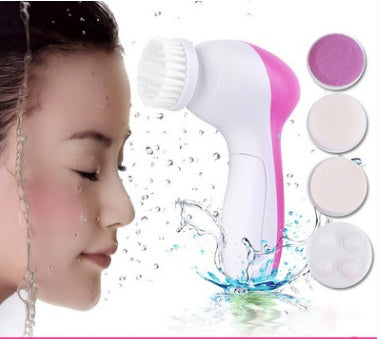 5-in-1 Electric Facial Cleansing Brush – Deep Cleaning, Exfoliation & Face Massager Beauty Instrument