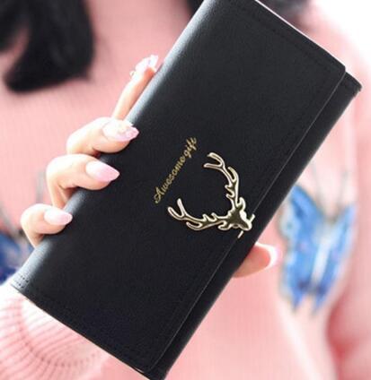 Korean Fashion Frosted Deer Women’s Wallet – PU Leather Multi-Card Coin Purse