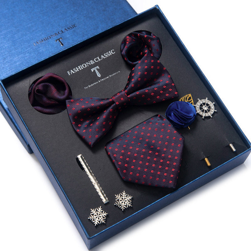 Men’s 8-Piece Bow Tie Set – Formal Jacquard Neckwear for Business, Party & Wedding