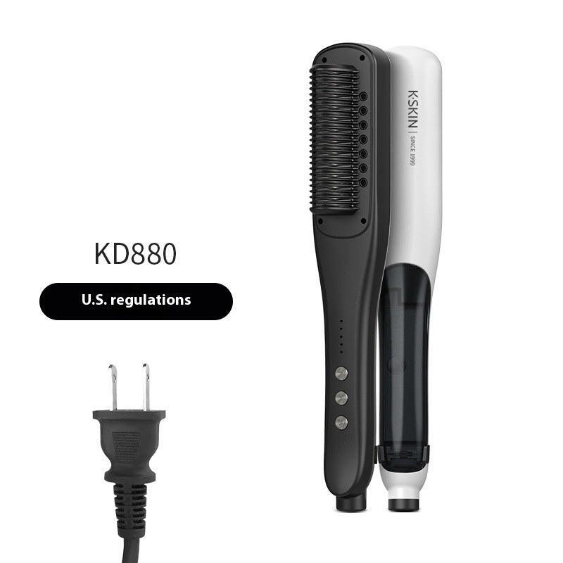 Golden Rice Steam Hair Straightener Comb – Hydrating Anti-Frizz Moisturizing Styler