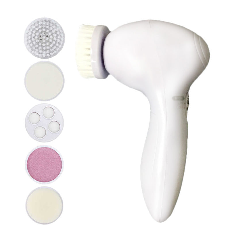 5-in-1 Electric Facial Cleansing Brush – Deep Cleaning, Exfoliation & Face Massager Beauty Instrument